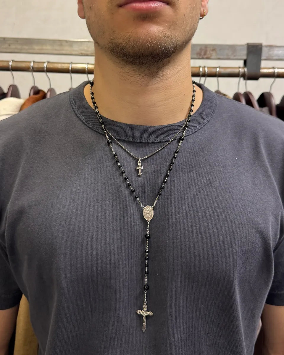 2000s Dolce & Gabbana Rosary Black Cross Necklace yaPkoHN 1