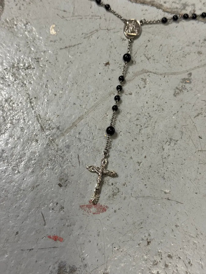 2000s Dolce & Gabbana Rosary Black Cross Necklace yaPkoHN 3