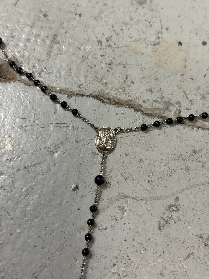 2000s Dolce & Gabbana Rosary Black Cross Necklace yaPkoHN 4