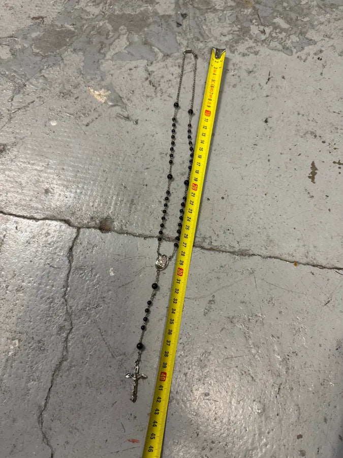 2000s Dolce & Gabbana Rosary Black Cross Necklace yaPkoHN 7