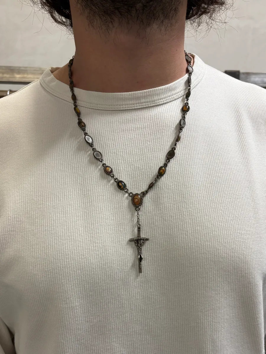 2000s Dolce & Gabbana Rosary Cross Madonna Pearl Necklace TMmOVfS 1