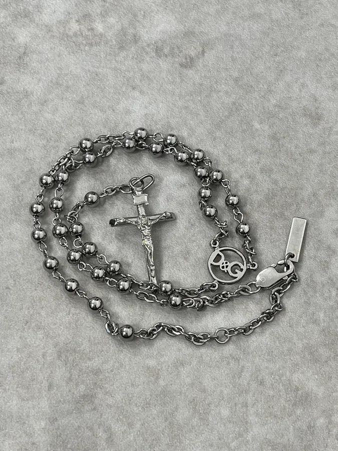 2000s Dolce & Gabbana Rosary Cross Necklace bbymYuA 2