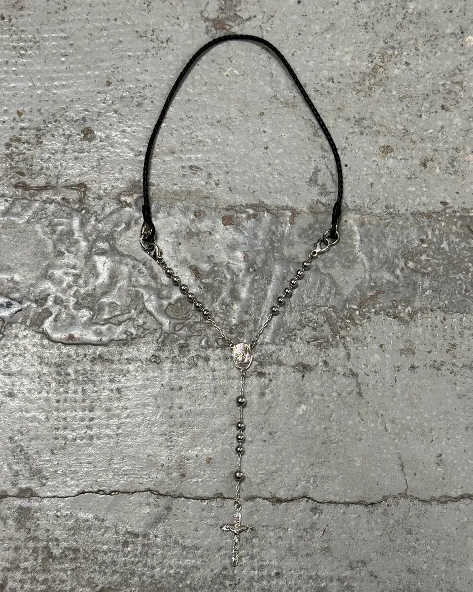 2000s Dolce & Gabbana Rosary Cross Silver Necklace EsBHPIh 0