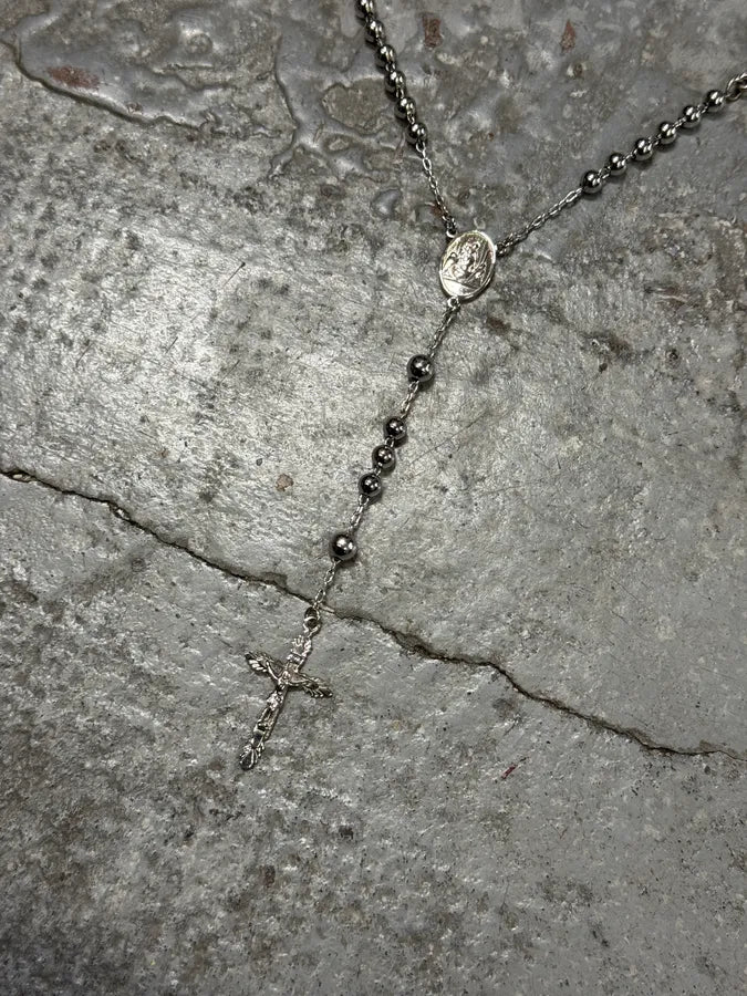 2000s Dolce & Gabbana Rosary Cross Silver Necklace EsBHPIh 4