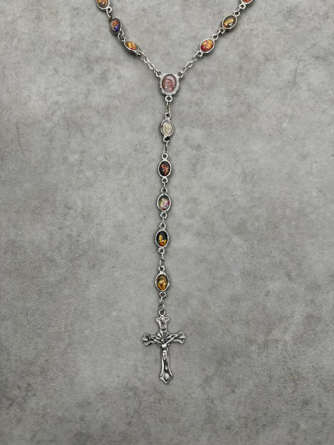 2000s Dolce & Gabbana Rosary Marie Cross Necklace ikHBDOi 2