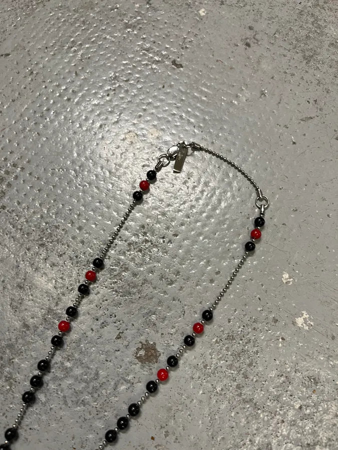 2000s Dolce & Gabbana Rosary Red & Black Beaded Cross Necklace lVLdclE 3