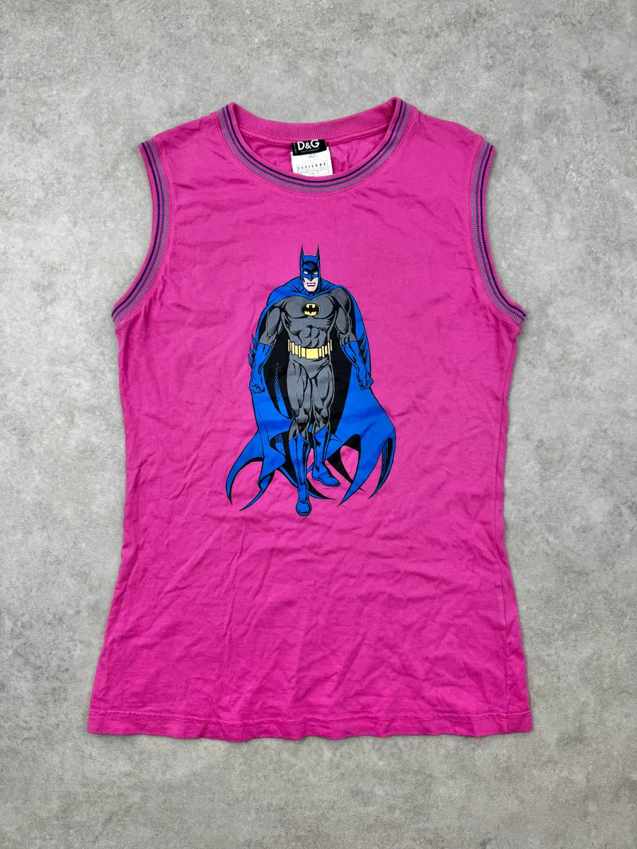 SS2005 Dolce & Gabbana Rose Fuchsia Batman Tank Top AlowCoA 0