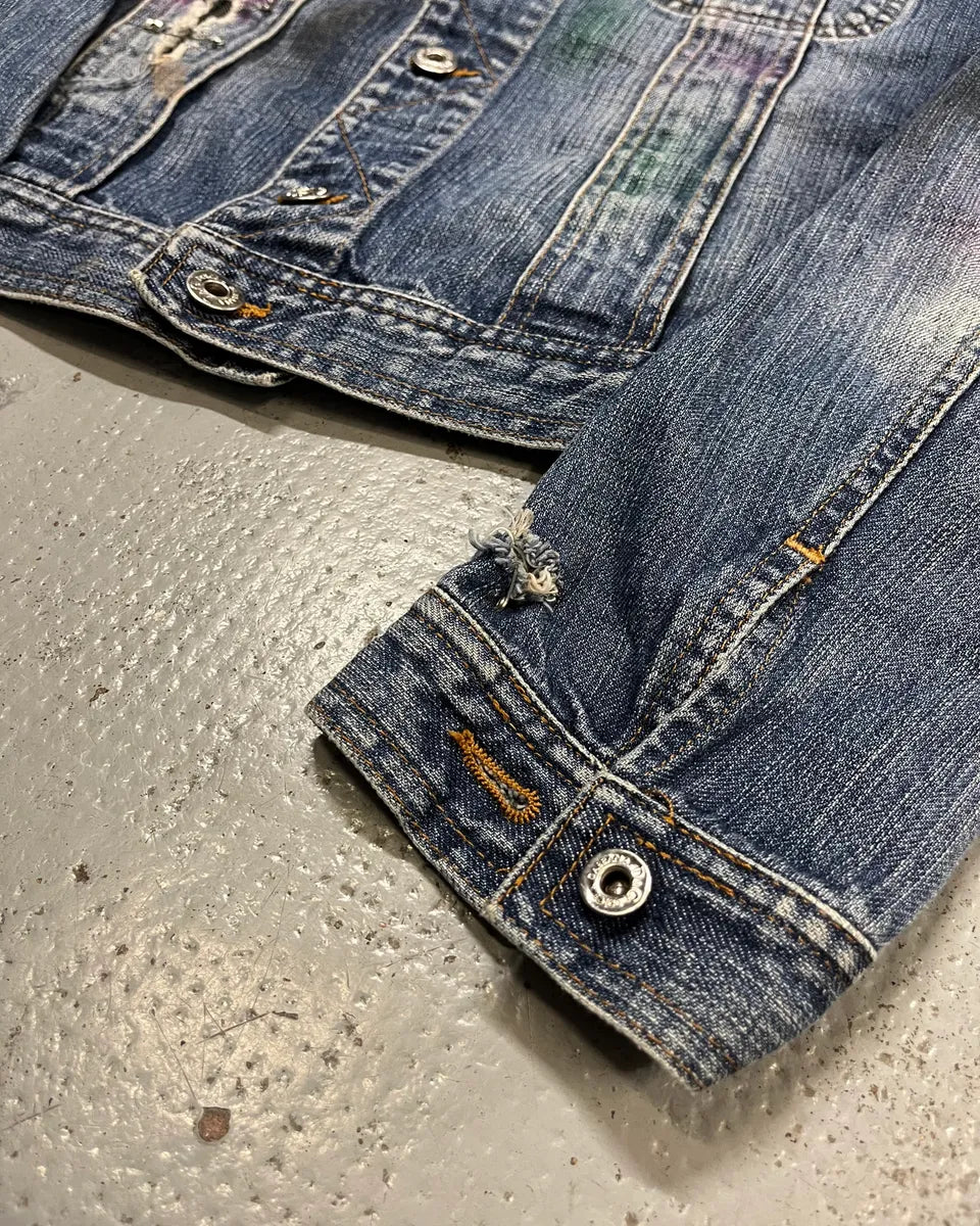 2000s Dolce & Gabbana Safety Pin Blue Denim Jacket NEjjNsx 6