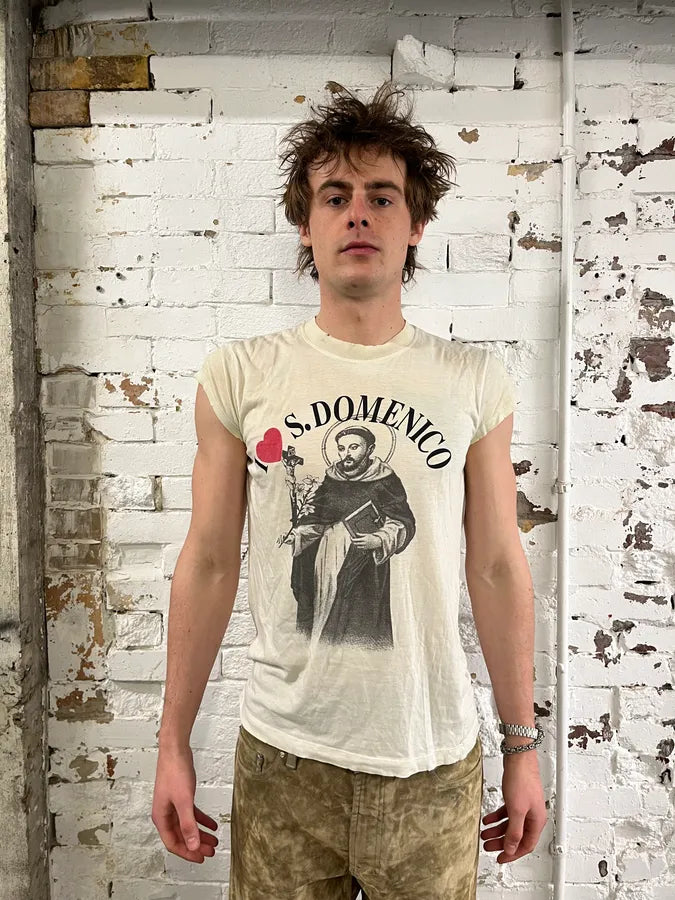 2000s Dolce & Gabbana Saint Domenico Dirty White T-Shirt bZgAcMX 1