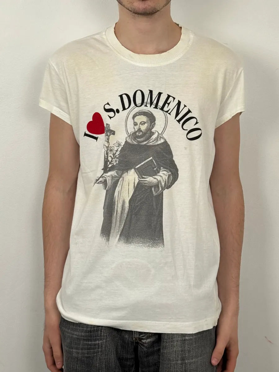 2000s Dolce & Gabbana Saint Domenico White T-Shirt rkvYCIj 0