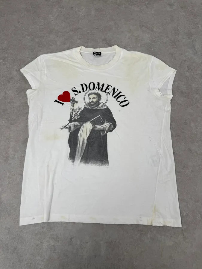 2000s Dolce & Gabbana Saint Domenico White T-Shirt rkvYCIj 1