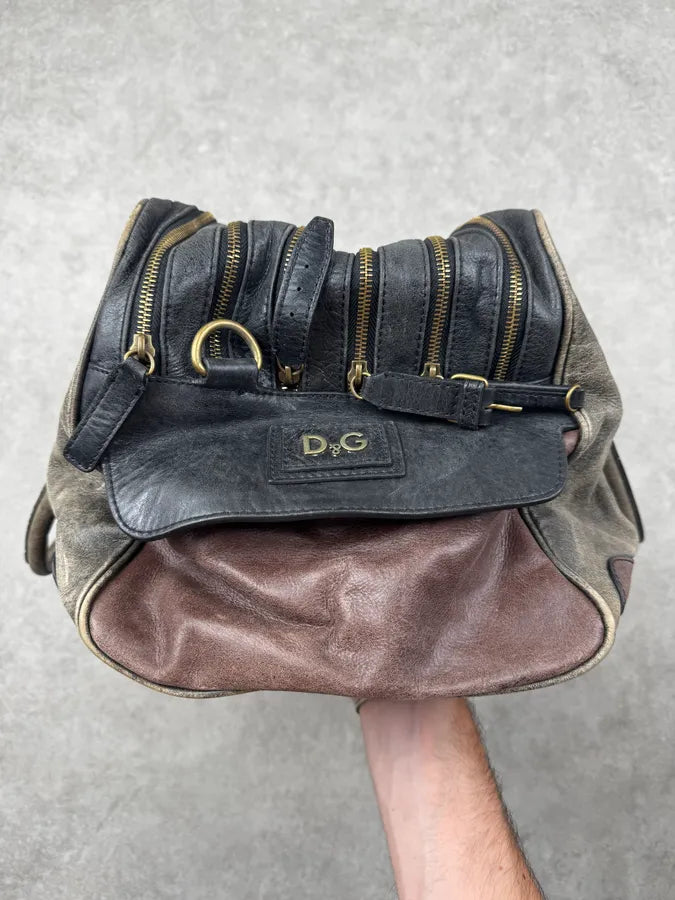 AW2010 Dolce & Gabbana Brown Eroded Leather Lily Bag BjJPyGJ 6