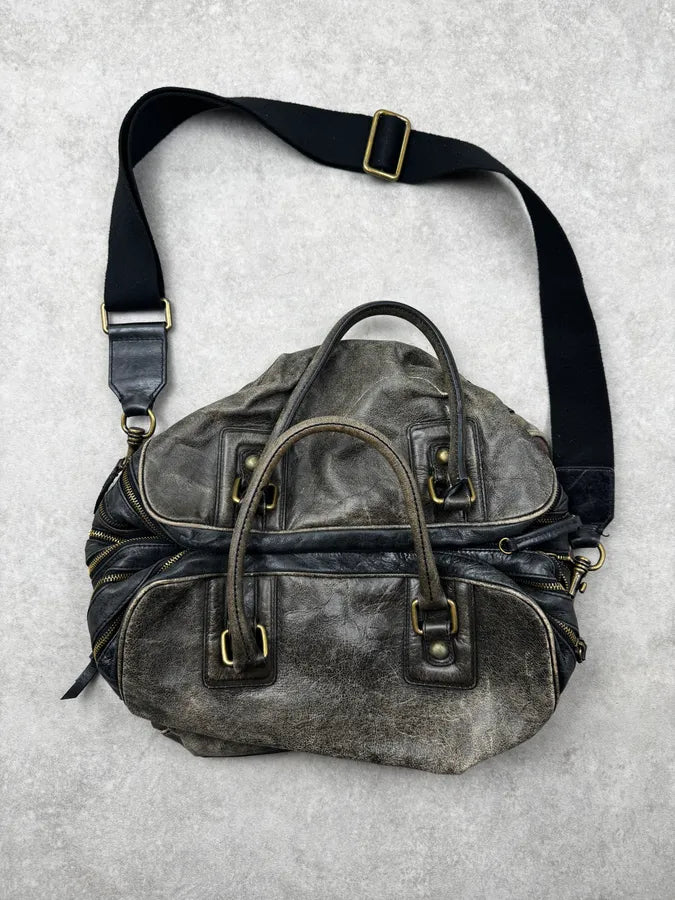 AW2010 Dolce & Gabbana Brown Eroded Leather Lily Bag BjJPyGJ 8