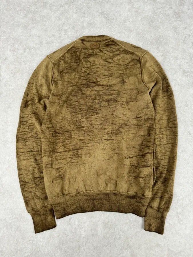 2000s Dolce & Gabbana Brown Sand Wool Sweater PoUhnSs 5
