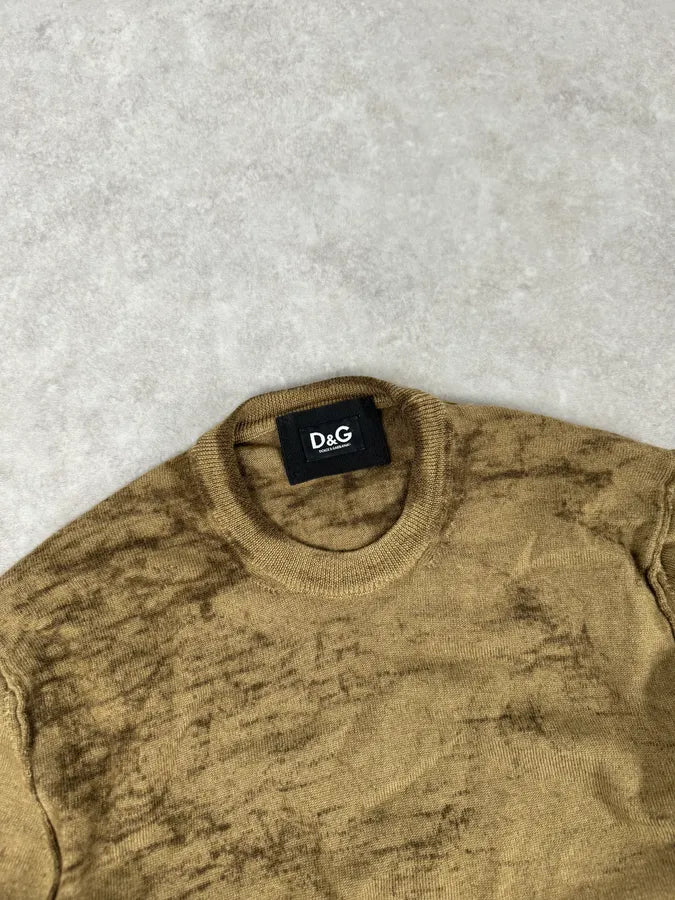 2000s Dolce & Gabbana Brown Sand Wool Sweater PoUhnSs 4