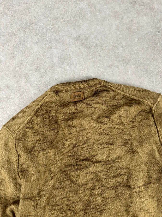 2000s Dolce & Gabbana Brown Sand Wool Sweater PoUhnSs 6