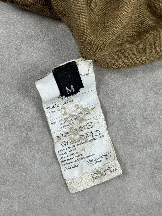 2000s Dolce & Gabbana Brown Sand Wool Sweater PoUhnSs 8