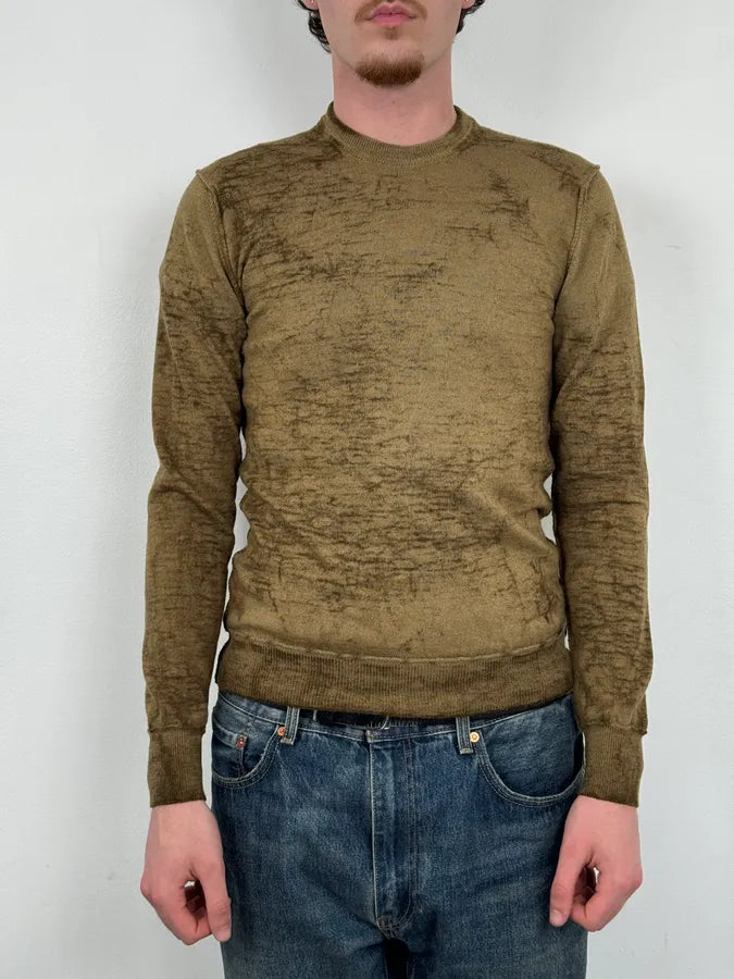2000s Dolce & Gabbana Brown Sand Wool Sweater PoUhnSs 1