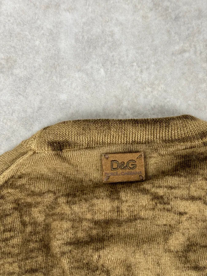 2000s Dolce & Gabbana Brown Sand Wool Sweater PoUhnSs 7