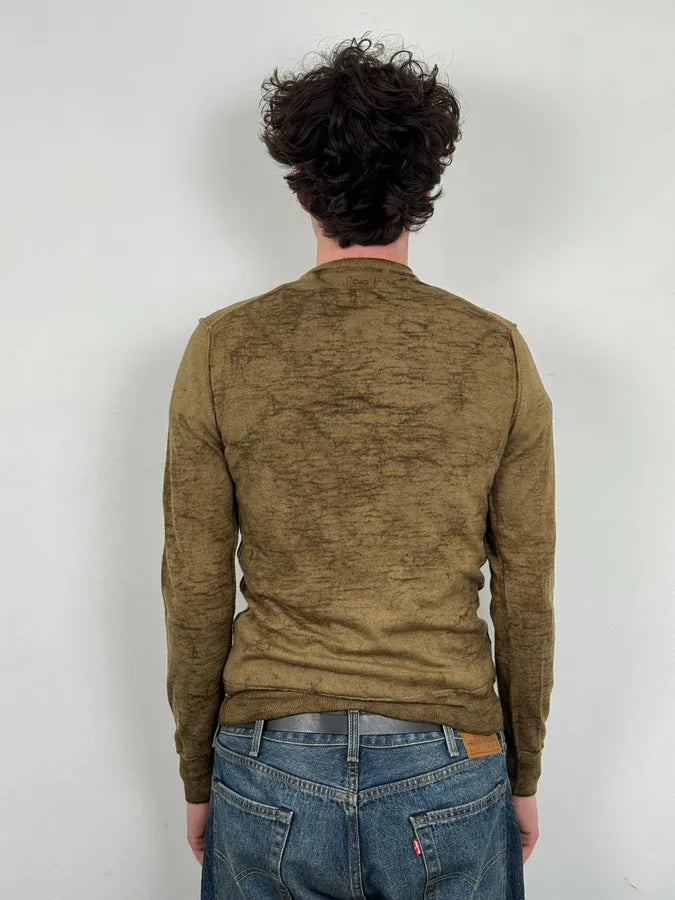 2000s Dolce & Gabbana Brown Sand Wool Sweater PoUhnSs 2