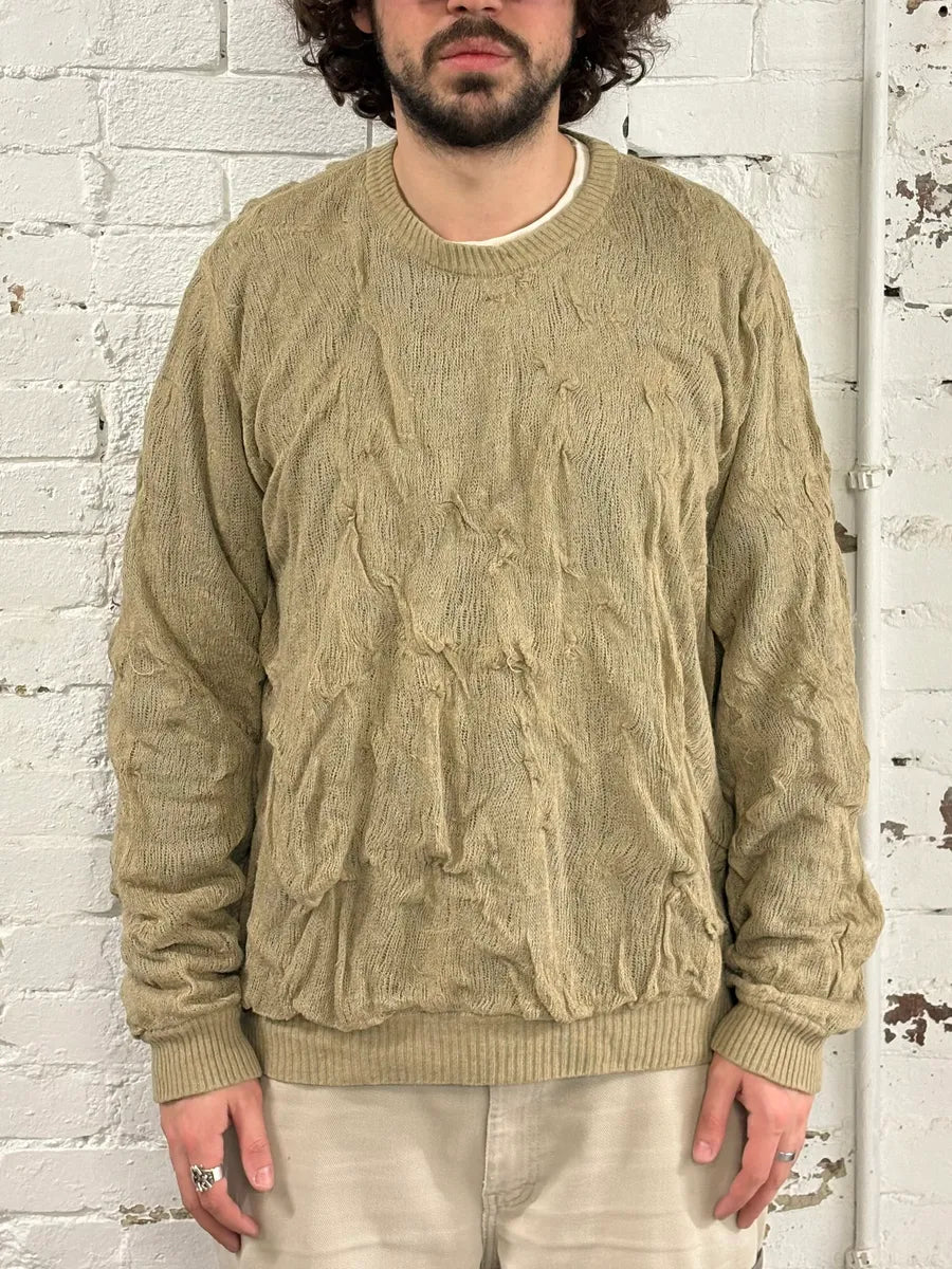 2000s Dolce & Gabbana Sandstorm Beige Relief Abstract Sweater CODrArZ 1