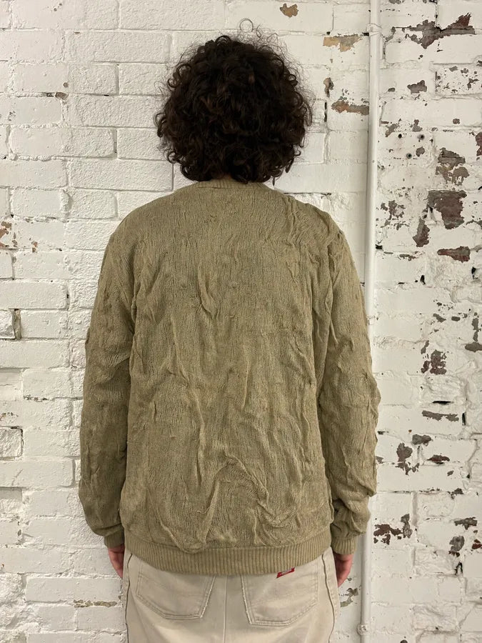 2000s Dolce & Gabbana Sandstorm Beige Relief Abstract Sweater CODrArZ 2