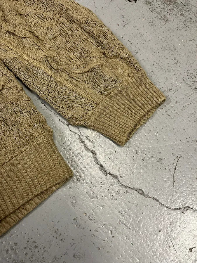 2000s Dolce & Gabbana Sandstorm Beige Relief Abstract Sweater CODrArZ 5