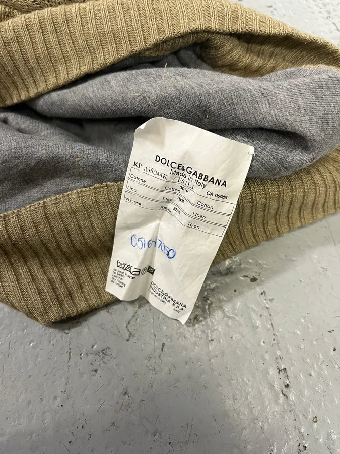 2000s Dolce & Gabbana Sandstorm Beige Relief Abstract Sweater CODrArZ 8