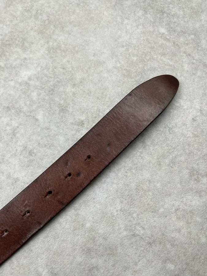 2000s Dolce & Gabbana Sealer Rope Gold Buckle Brown Leather Belt SPpLaEJ 6