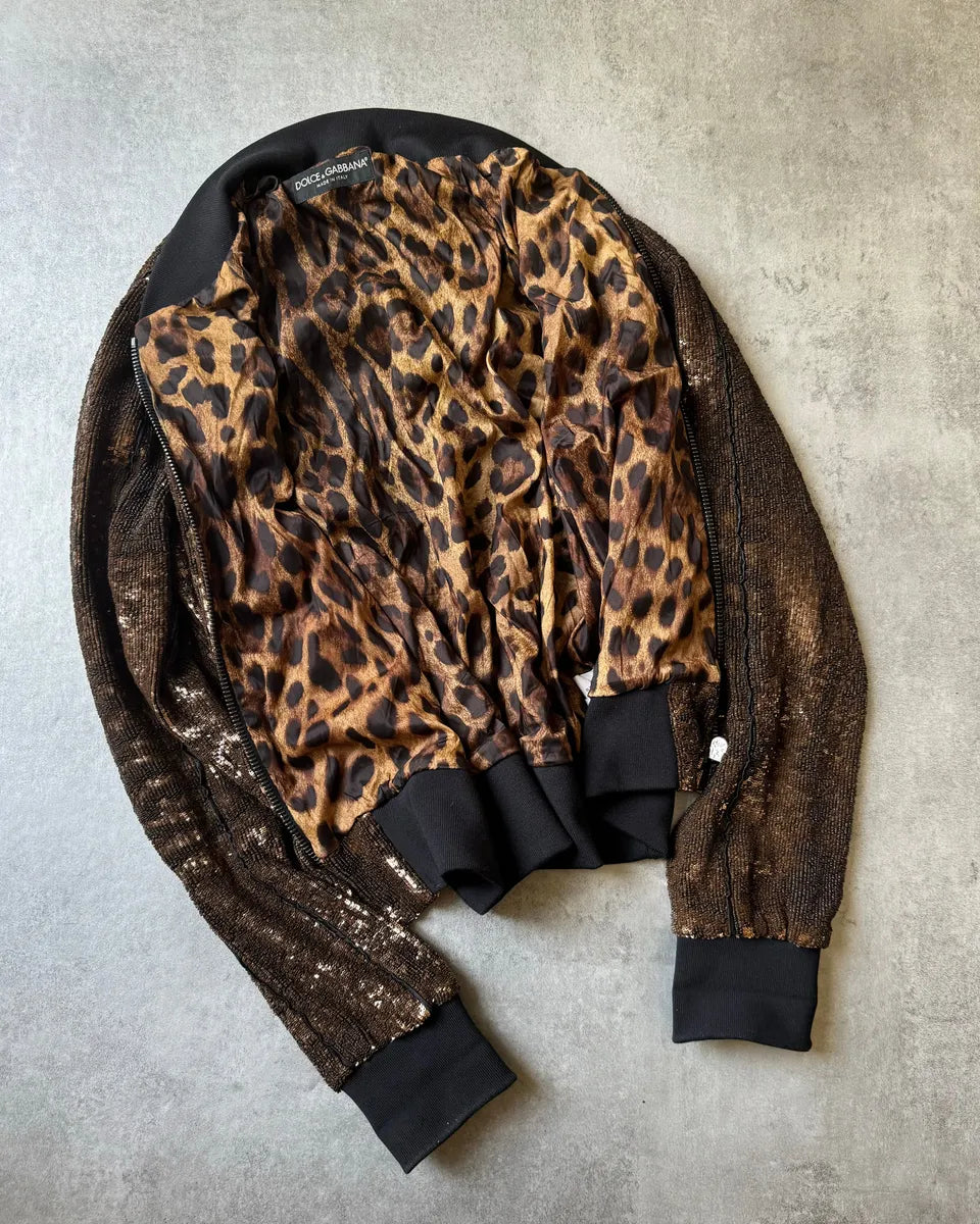 2010s Dolce & Gabbana Sequin Brown Jacket wxTUbsb 5
