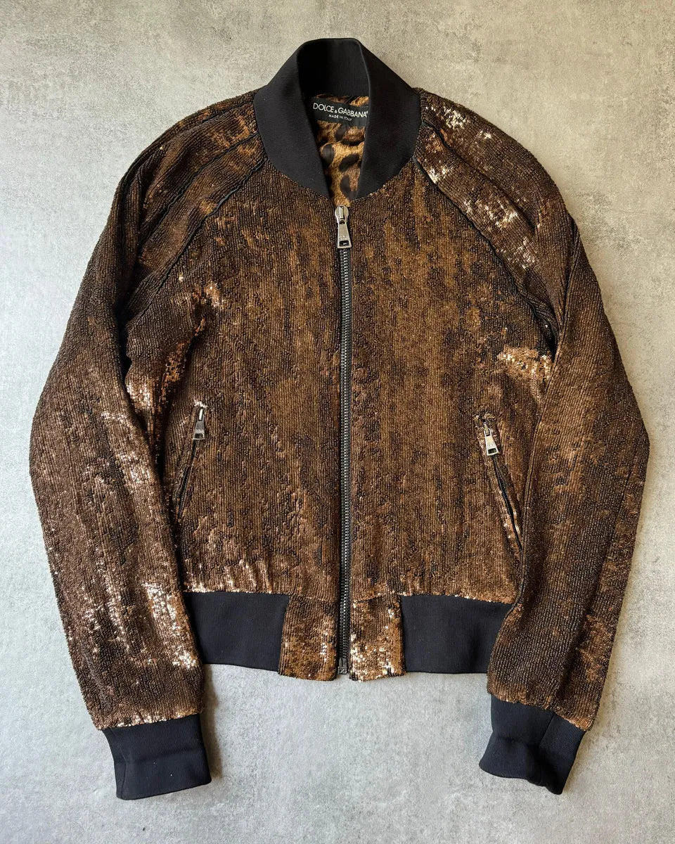 2010s Dolce & Gabbana Sequin Brown Jacket wxTUbsb 6