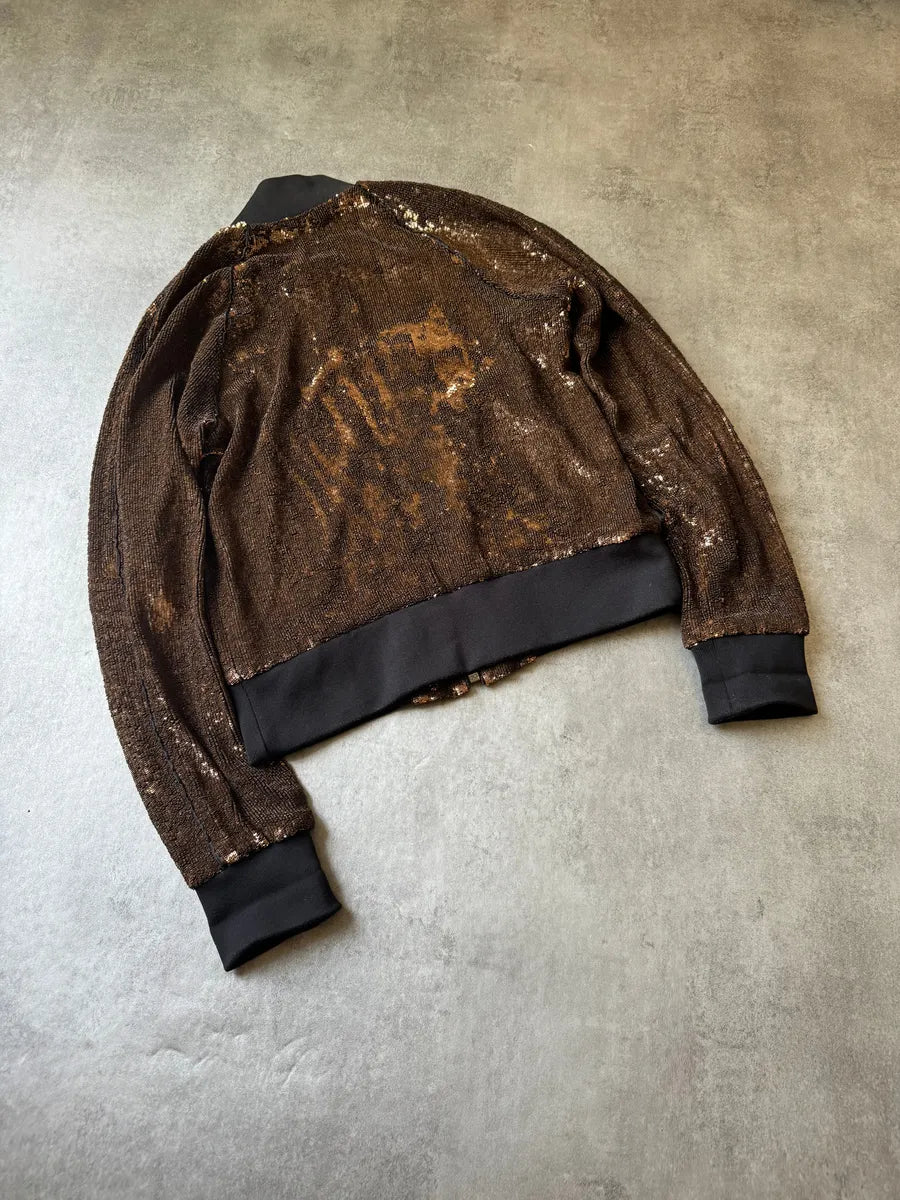 2010s Dolce & Gabbana Sequin Brown Jacket wxTUbsb 9