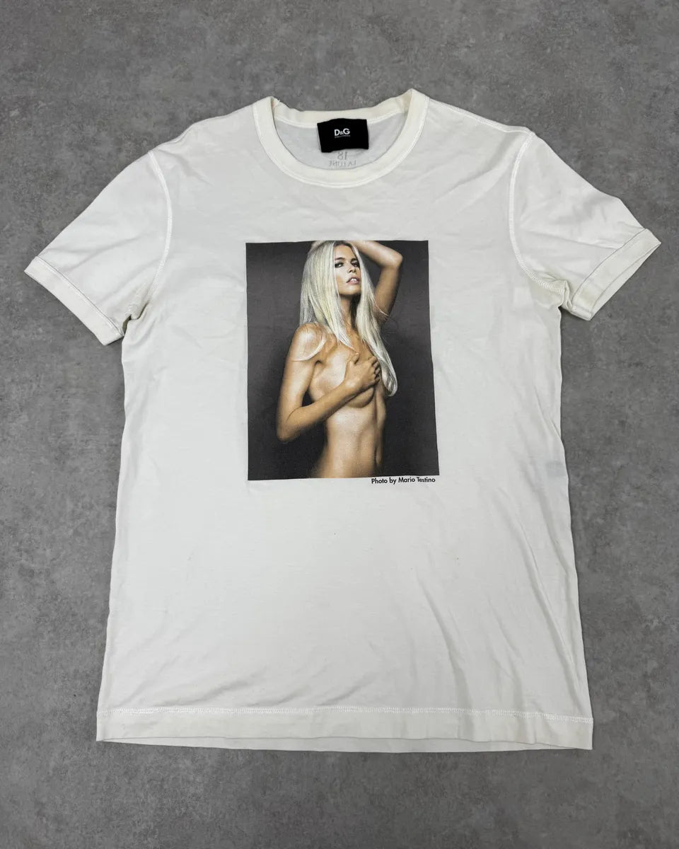 2000s Dolce & Gabbana Sexy Lady White T-Shirt bgTzifw 0