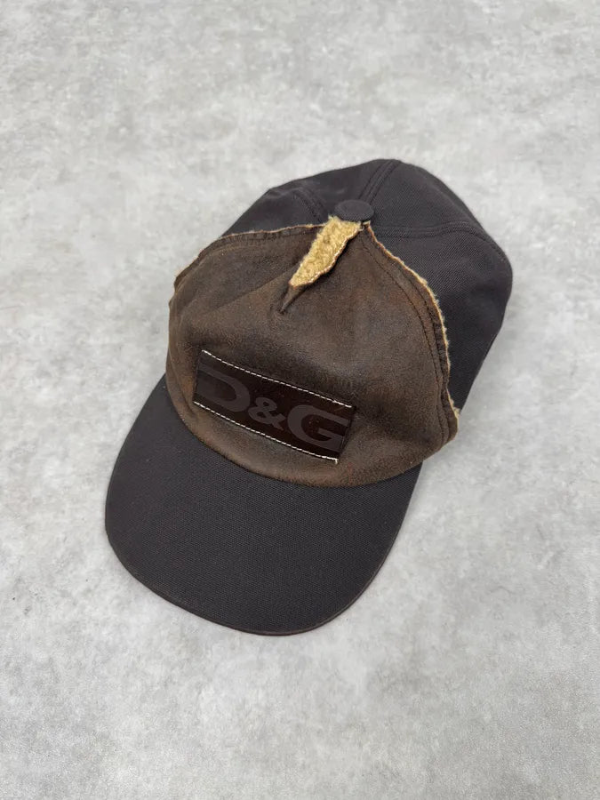 2000s Dolce & Gabbana Shearling Brown Cap LkFEwpw 0