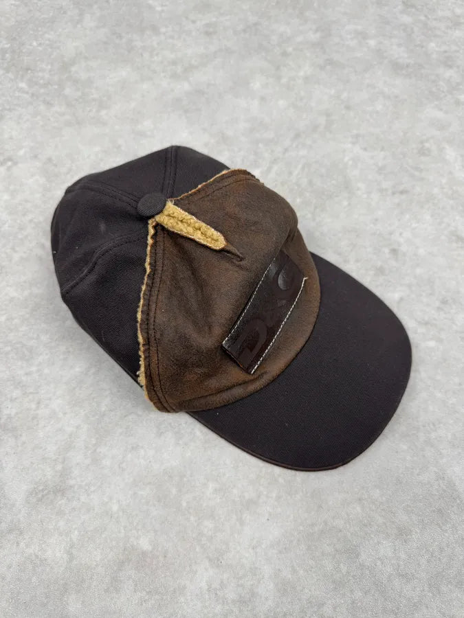 2000s Dolce & Gabbana Shearling Brown Cap LkFEwpw 4