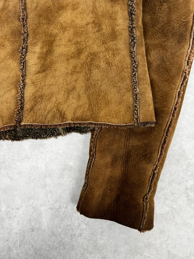 2000s Dolce & Gabbana Shearling Reversible Beige Jacket OgaiejO 10