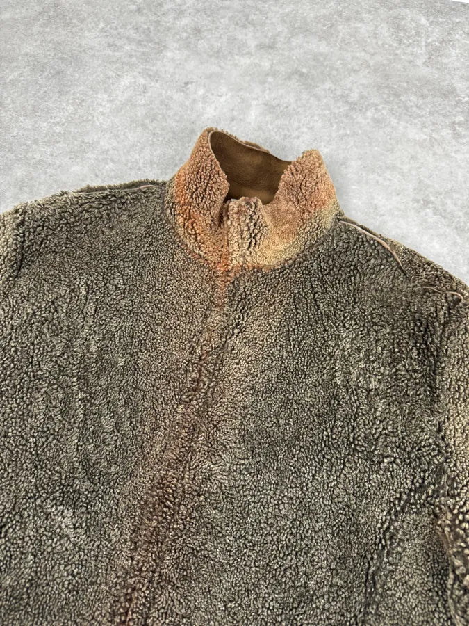 2000s Dolce & Gabbana Shearling Reversible Beige Jacket OgaiejO 8