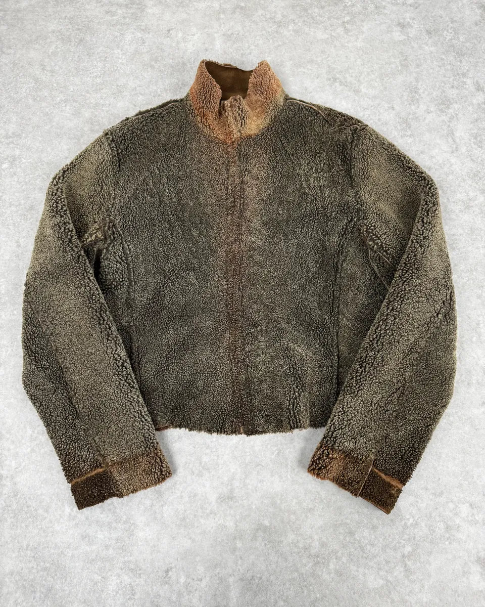 2000s Dolce & Gabbana Shearling Reversible Beige Jacket OgaiejO 0