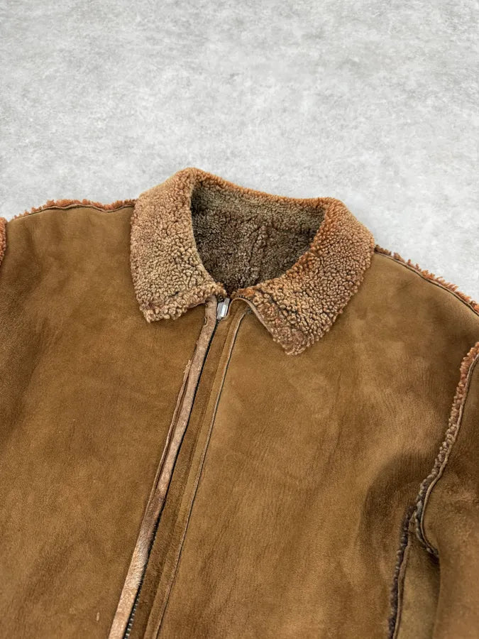 2000s Dolce & Gabbana Shearling Reversible Beige Jacket OgaiejO 6