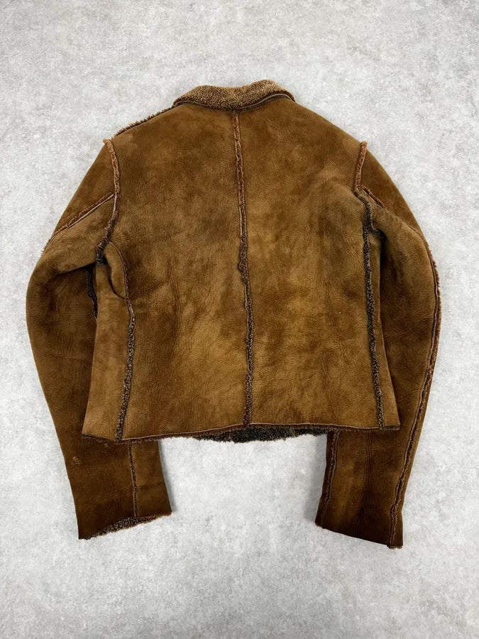 2000s Dolce & Gabbana Shearling Reversible Beige Jacket OgaiejO 4