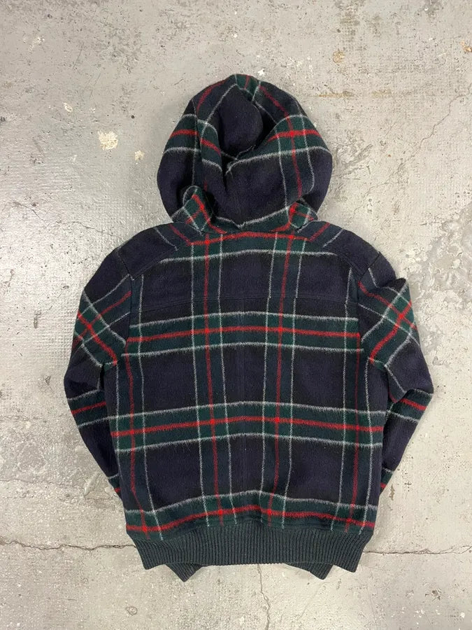 2000s Dolce & Gabbana Shearling Zip-up Tartan Wool Sweater Jacke (M) 3