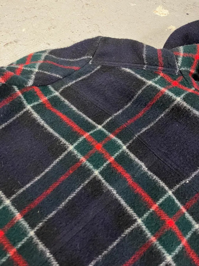 2000s Dolce & Gabbana Shearling Zip-up Tartan Wool Sweater Jacket (M) 4