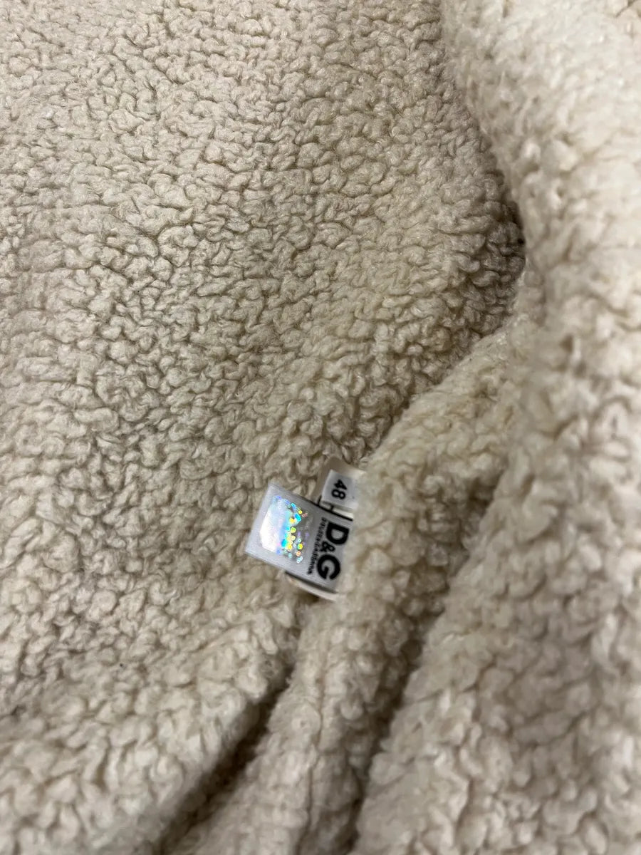 2000s Dolce & Gabbana Shearling Zip-up Tartan Wool Sweater Jacket (M) 6