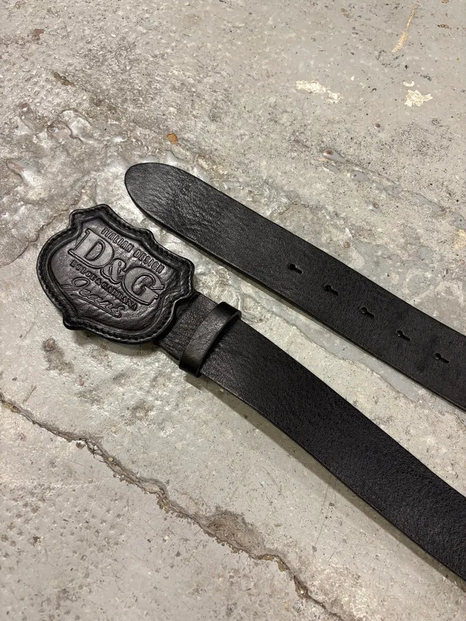 2000s Dolce & Gabbana Signature Black Leather Belt CHROjhV 2