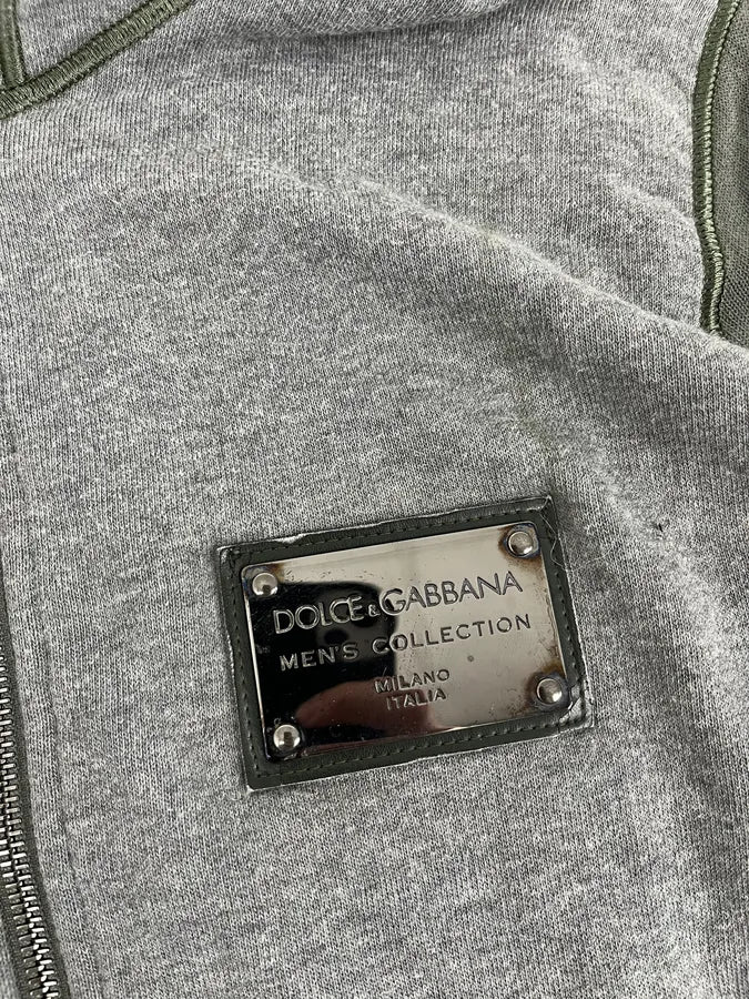2000s Dolce & Gabbana Signature Grey Zip-Up Hoodie xWBbngl 4