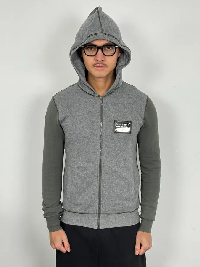 2000s Dolce & Gabbana Signature Grey Zip-Up Hoodie xWBbngl 0