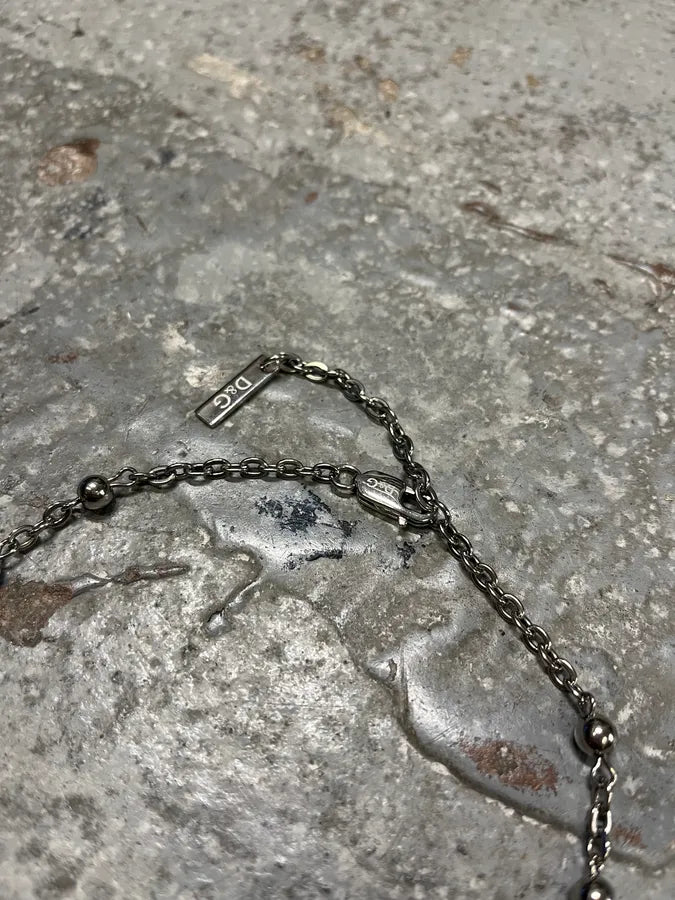 2000s Dolce & Gabbana Silver Cross Rosary Necklace (OS) DqmfjTS 4