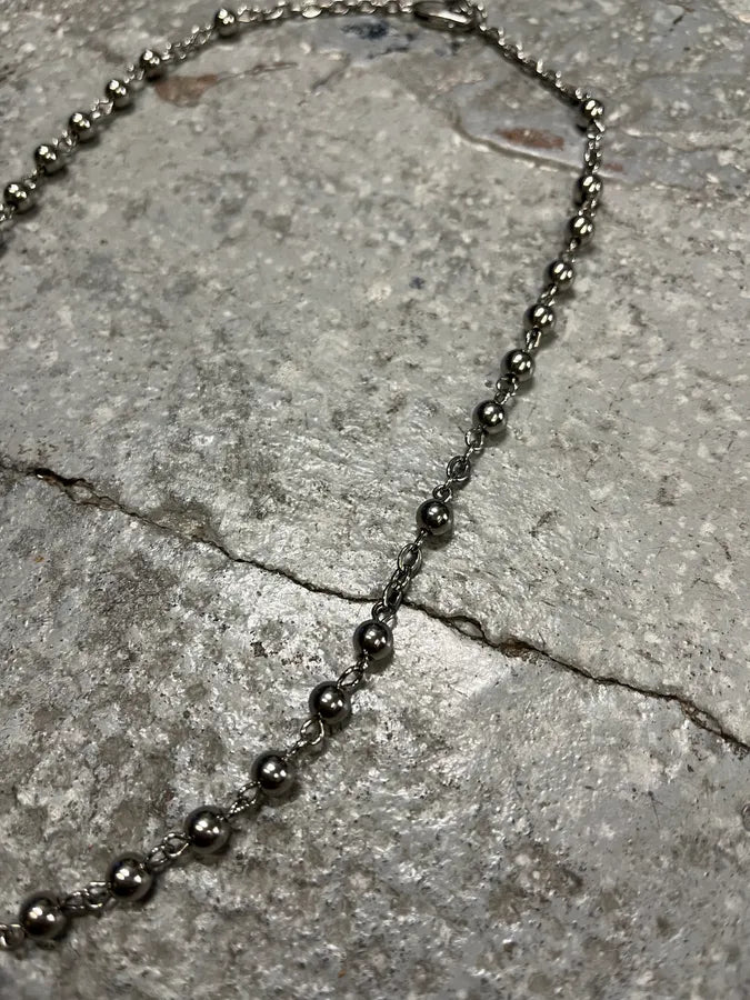 2000s Dolce & Gabbana Silver Cross Rosary Necklace (OS) DqmfjTS 6