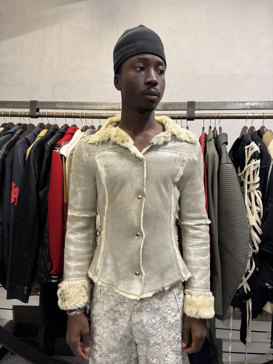 2000s Dolce & Gabbana Silver Fur Cow Astro Jacket ylvjUle 1