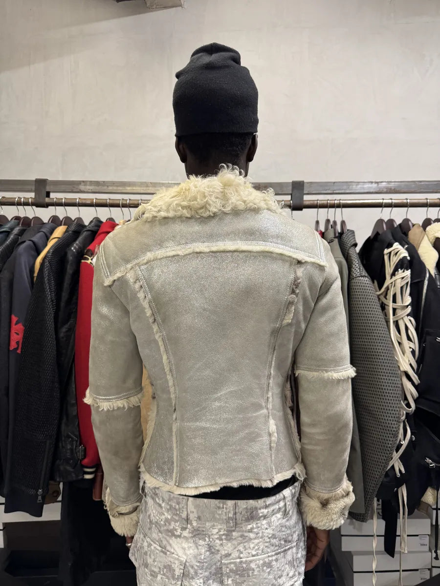 2000s Dolce & Gabbana Silver Fur Cow Astro Jacket ylvjUle 2